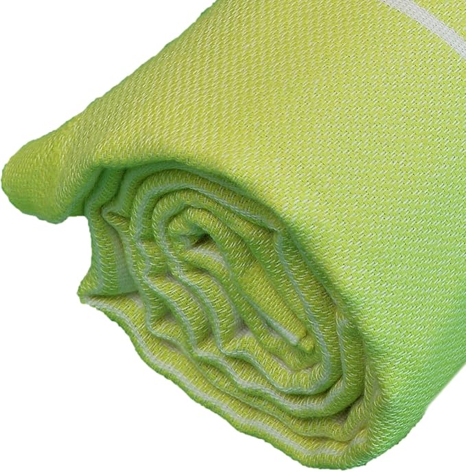 Bersuse Towels Anatolia XL Beach Blanket Throw Blanket Turkish Towel 100% Cotton Extra-Large Quick-Dry Lightweight Premium Peshtemal Towel - 61x82 Inches, Pistacho Green (Set of 6)