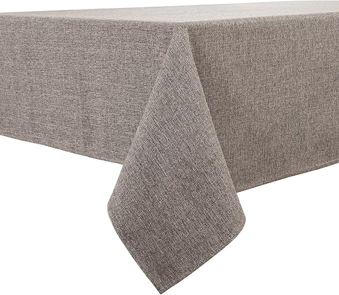 BALCONY & FALCON Rectangle Tablecloth Washable Wrinkle Resistant and Water Proof Table Cloth Decorative Linen Fabric Tablecloths for Dining Parties Kitchen Wedding and Outdoor Use (Taupe Gray, 47x63)