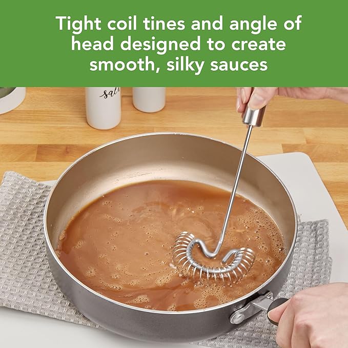 Tovolo Spiral Whisk Stainless Steel 10” Sauce and Gravy Whisk for Cooking Blending Mixing Stirring Whipping Whisking and Egg Beating, Easy to Clean Dishwasher Safe Kitchen Flat Bottom Coil Whisker
