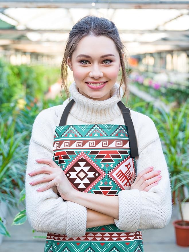 Geetery 4 Pcs Chicken Aprons for Women Rooster Print Apron Waterproof Adjustable for Kitchen Cooking