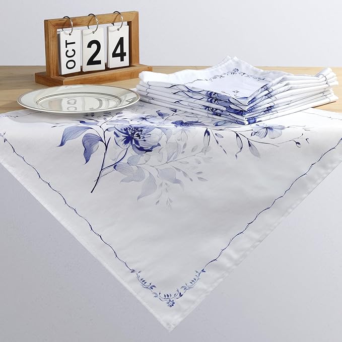 Spring Summer Watercolor Flower Napkins, 18×18 Inch Dinner Cloth Napkins Set of 6, Washable Cotton Soft Absorbent Square Table Top Decoration for Dining Kitchen Party Wedding