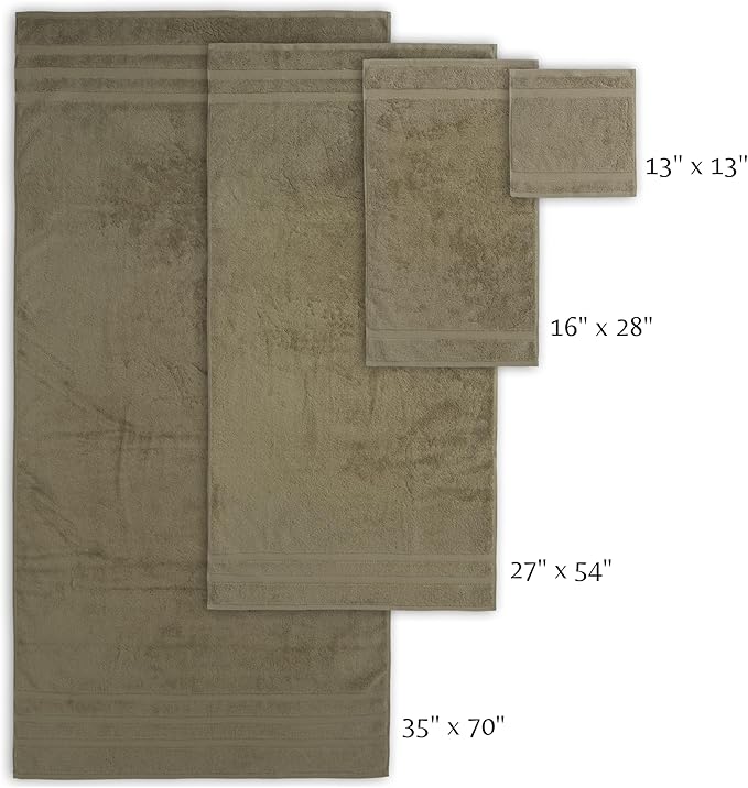 SOFE H&L | Olea Luxury Turkish Cotton Bath Towel Set of 1 : 1 Jumbo Bath Towel Green | Premium, Soft, Durable, Absorbent | XL Bath Towels Oversized