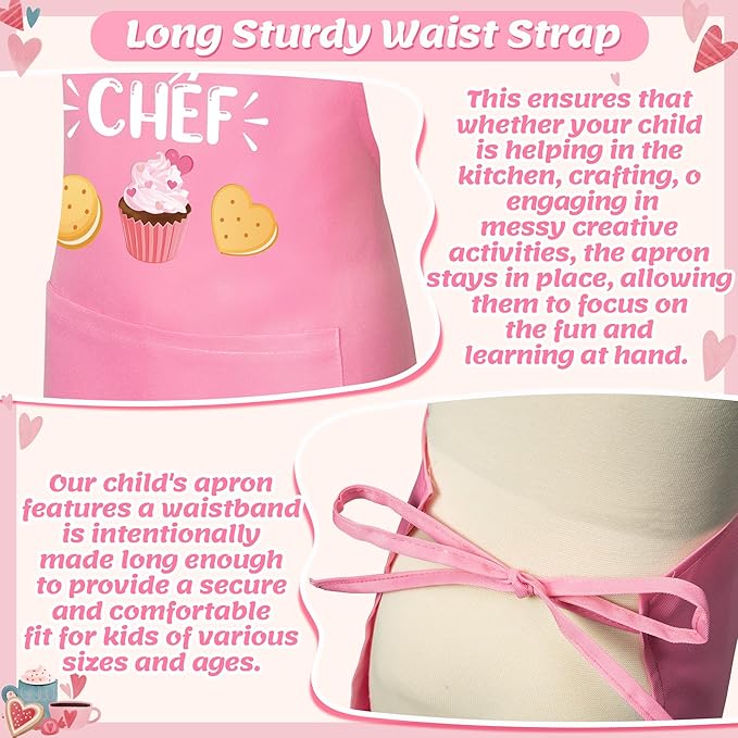 R HORSE 2Pcs Adults Kids Matching Apron Set - Mommy and Me Adjustable Kitchen Apron with 2 Pockets - Parent and Child Matching Gift for Women Kid Cooking Baking Painting Training Gardening