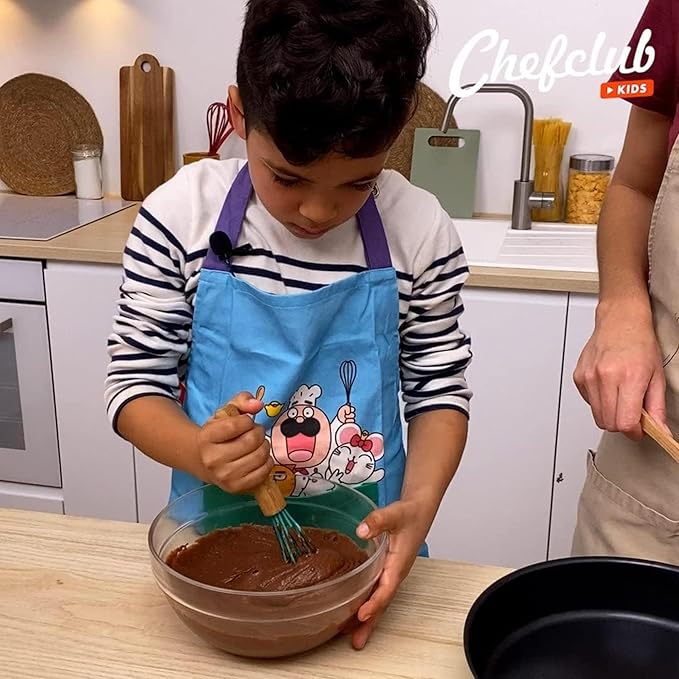 Chefclub Kids Montessori Cooking 5-Piece Utensils Set Heat Resistant Non Stick Silicone for Kids & Beginner Kitchen & Cookware Gadgets - Mixing, Whisking, Baking, Brushing