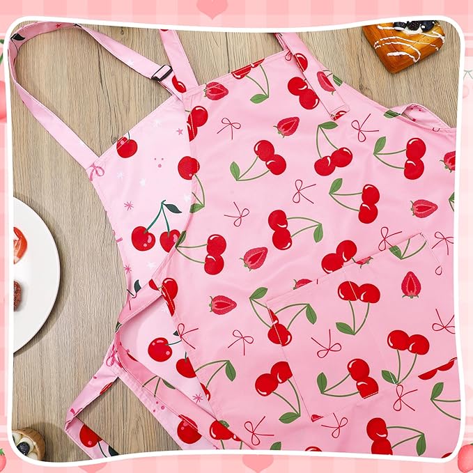 2 Pack Kids Apron, Cute Cooking Aprons, Waterproof Art Apron with Pockets, Toddler Painting Artist Apron Adjustable