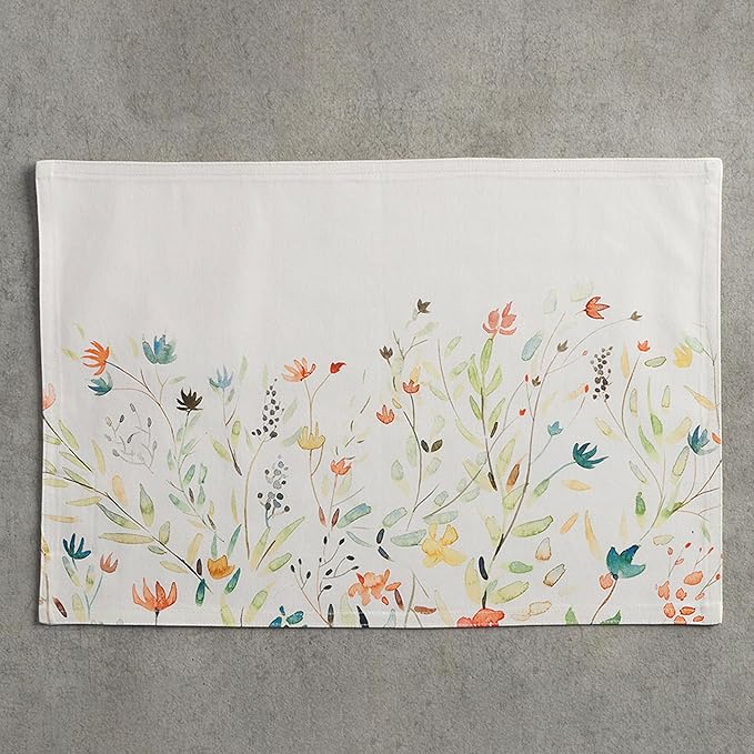 Maison d' Hermine Placemats Set of 4 100% Cotton Washable Cloth Place Mats Reusable Table Mats for Kitchen Dining Party Wedding Gifts for Mothers Day Spring/Summer (Colmar, 13" x 19")