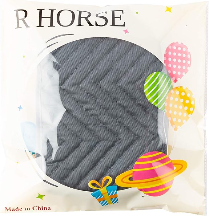 R HORSE 6Pcs Pot Holder with Pocket Grey Cotton Pocket Pot Holder Set for Kitchen Heat Resistant Potholder Terry Cloth Coaster Kitchen Hot Pad Oven Mitts Pads Trivet for Baking Cooking 7''x9''