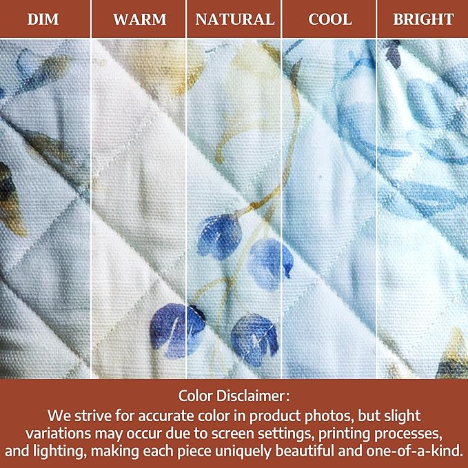 Maison d'Hermine Oven Gloves 100% Cotton Oven Mitt 7" x 13" with Loop Heat Resistant BBQ Cooking Gloves Baking Grilling Gifts for Mothers Day Spring/Summer (Pack of 1, Lazy Summer Days)