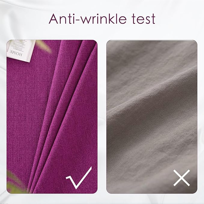 BALCONY & FALCON Rectangle Tablecloth Washable Wrinkle Resistant and Water Proof Table Cloth Decorative Linen Fabric Tablecloths for Dining Parties Kitchen Wedding and Outdoor Use (Purple, 55x95)