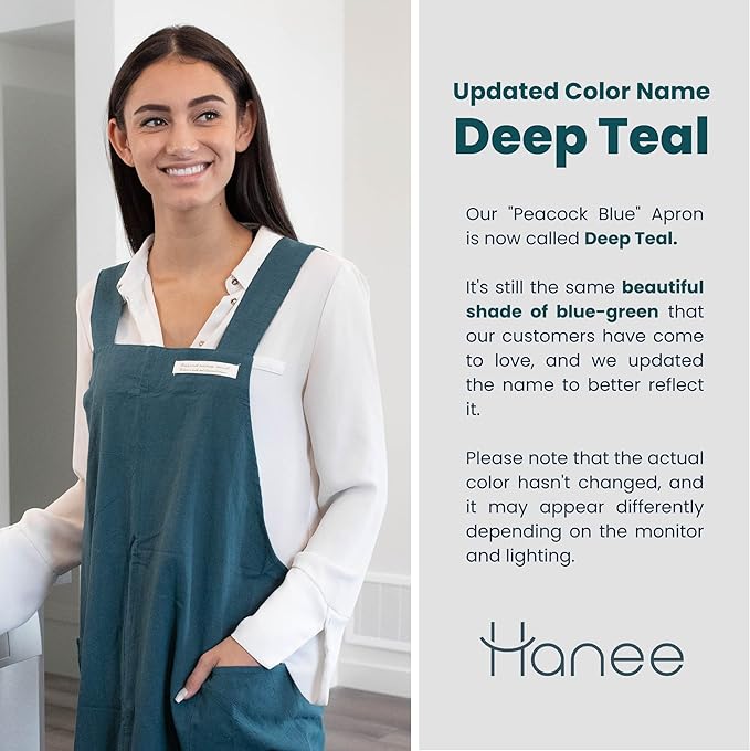 HANEE Cotton Aprons for Women and Men | Cross-Back Apron with Pockets