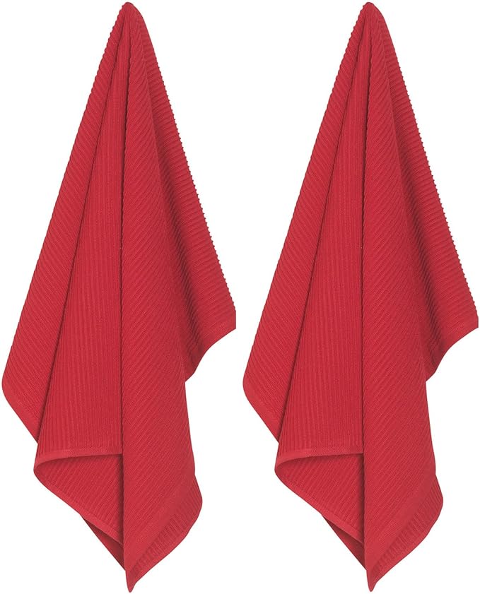 Now Designs Ripple Kitchen Towel, Set of 2, Red