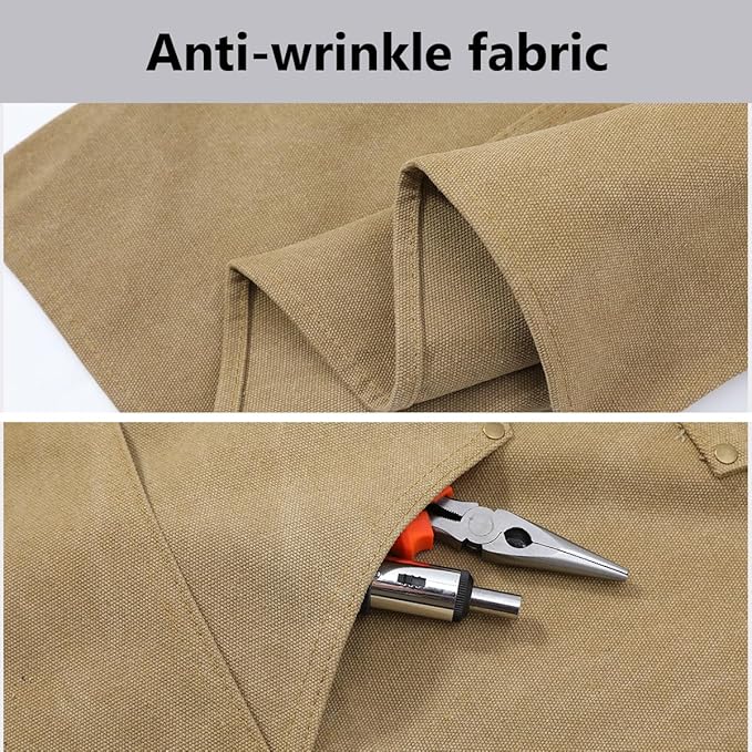 Chef Apron-Cross Back Apron for Men Women with Adjustable Straps and Large Pockets,Canvas