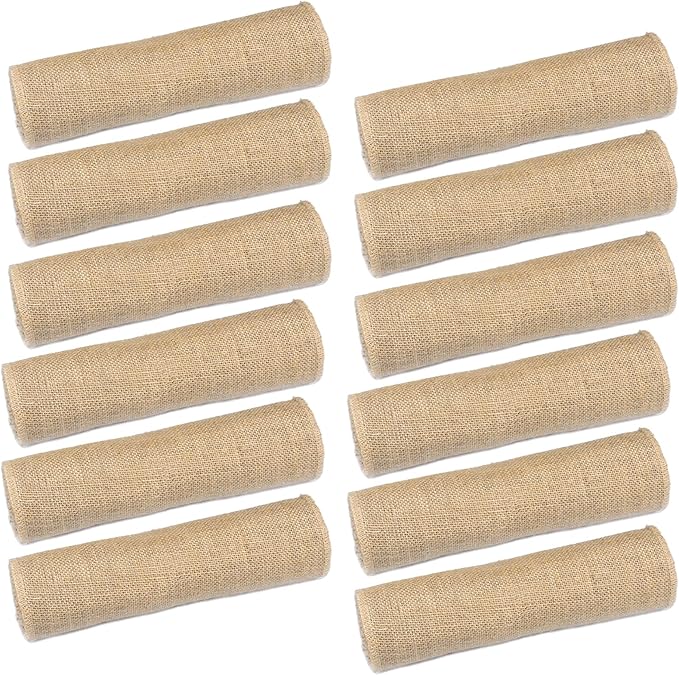 Tosnail 12 Pack 12" x 71" Burlap Table Runners, Rustic Jute Fabric Roll, Vintage Wedding Decorations, Brown Party Runner, Dinner Table Mats Placemats for Home Decor, Outdoor Wedding, Party, Events