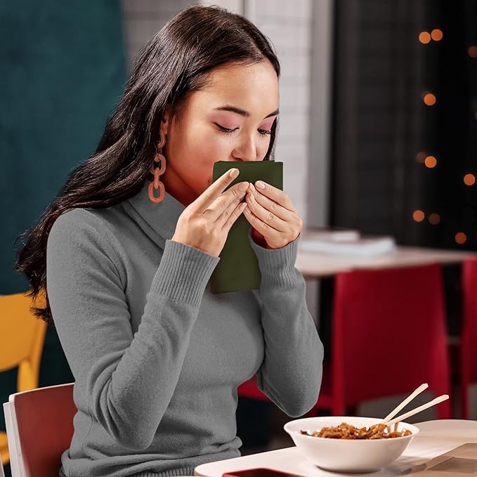 Utopia Kitchen Olive Cloth Napkins [12 Pack, 18x18 Inch] Absorbent Cotton Blend Washable and Reusable for Dinner, Restaurant, Lunch, Wedding and Hotel