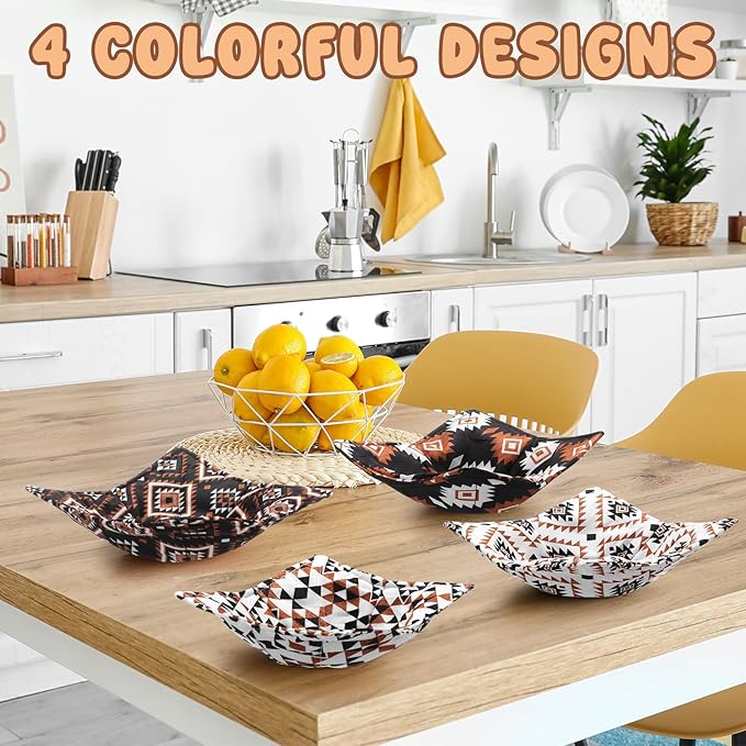 Chengu 4 Pcs Microwave Bowl Cozy Holders for Hot Food Pad Soup Bowl Potholder Heat Resistant Multipurpose Quilted Safe Holder for Kitchen Plate Supply