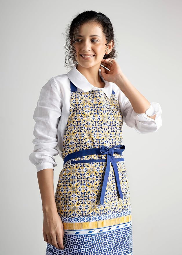 Maison d' Hermine 100% Cotton Apron for women with Pocket Kitchen Chef Apron for Men Cooking Mothers Day Gifts