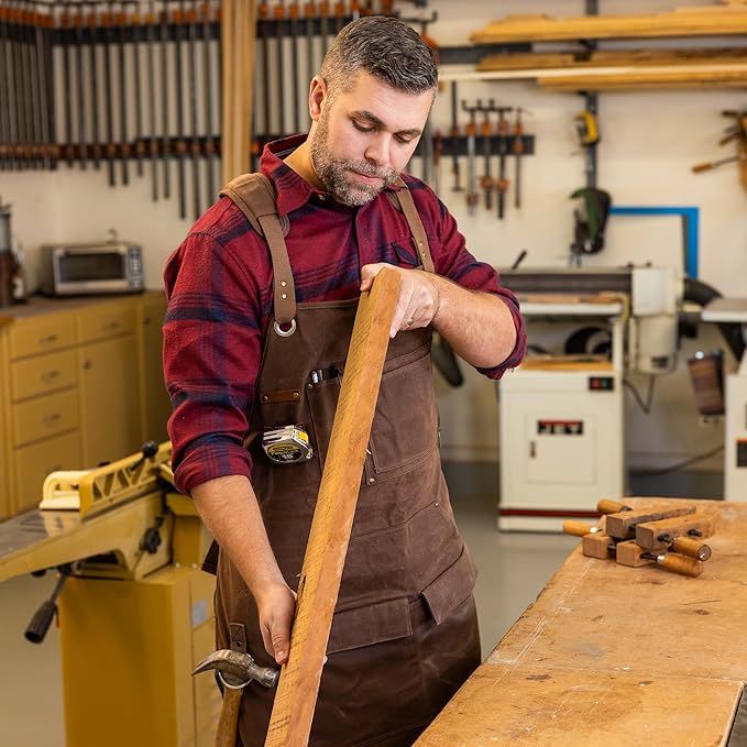 16oz Heavy Duty Waxed Canvas Work Apron - Rugged & Water-Resistant, for all Tough Jobs