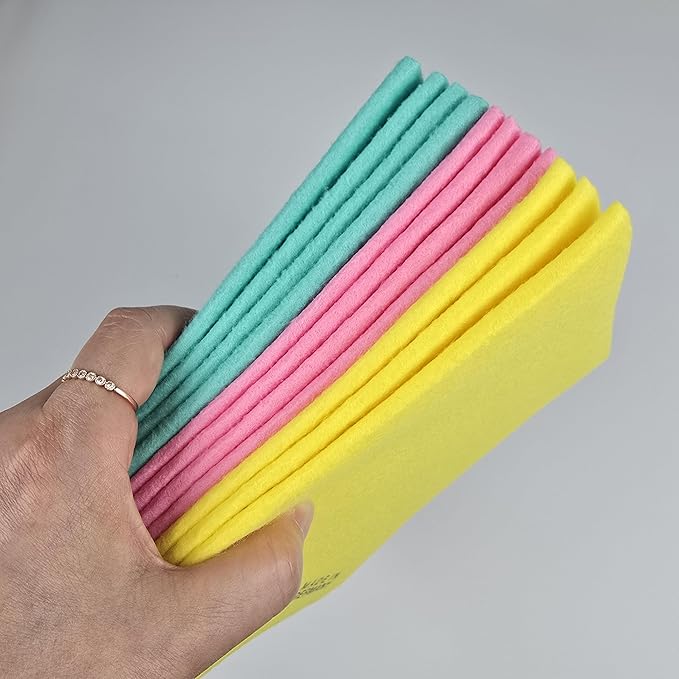 German Viscose Rayon Dishcloth 11 Pack, Nonwoven Cleaning Cloths, Quick Dry, High Absorbent, Durable Kitchen Towels, Reusable Dish Cloths, Made in Germany