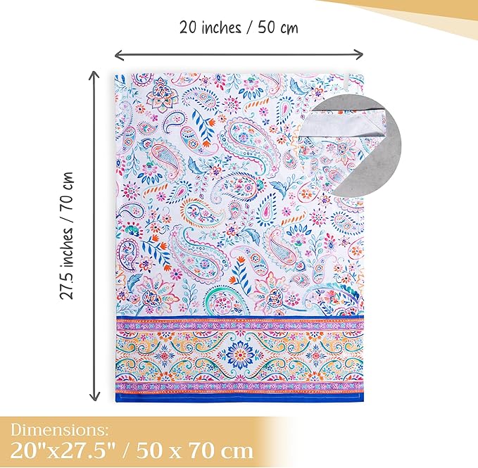 Maison d' Hermine Kitchen Towels Set of 3 100% Cotton 27.50" x 20" Reusable Cloth Tea Dish Towels Absorbent with Hanging Loop for Kitchen Gifts for Mothers Day Spring/Summer (Indian Floral)