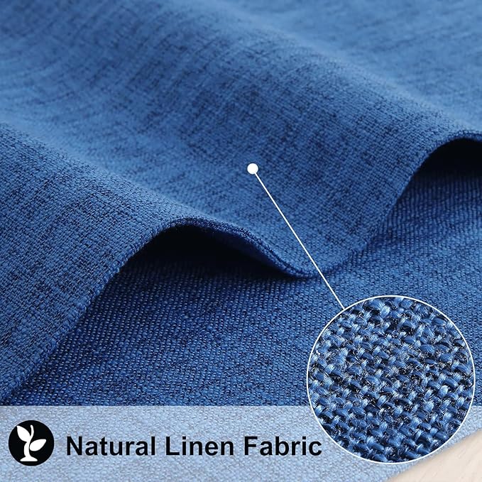 homing Cotton Linen Placemats Set of 6, Cloth Washable Farmhouse Dining Table Mats for Indoors & Outdoors, Easy to Clean, Navy Blue, 13 x 19 Inch