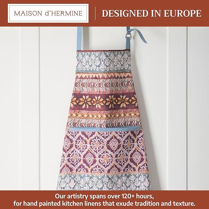 Maison d' Hermine 100% Cotton Apron for women with Pocket Kitchen Chef Apron for Men Cooking Mothers Day Gifts
