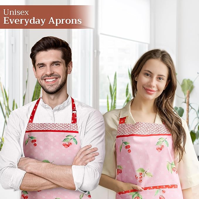 Maison d' Hermine 100% Cotton Apron for women with Pocket Kitchen Chef Apron for Men Cooking Mothers Day Gifts
