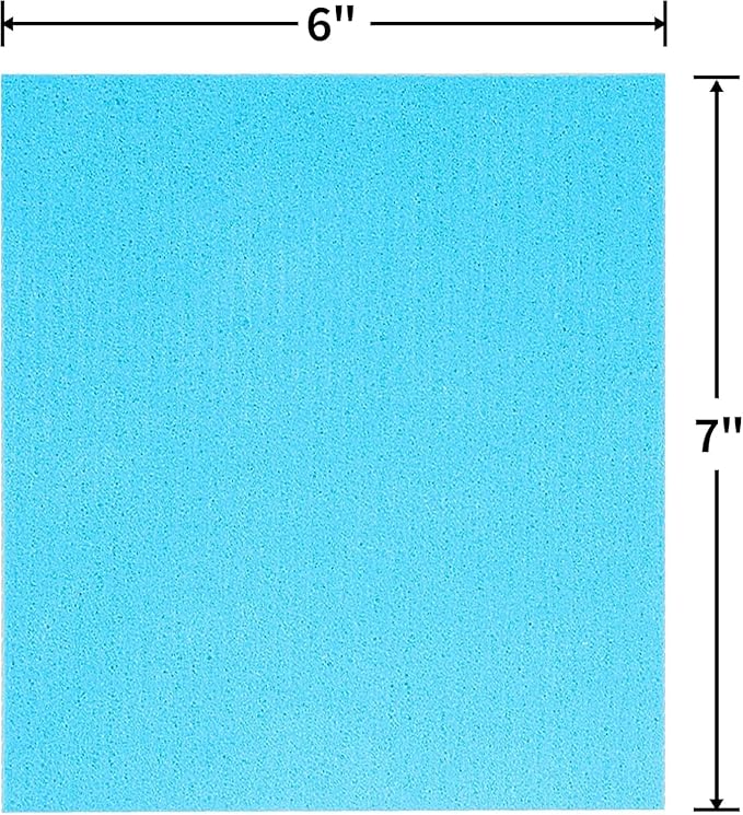 Swedish Dishcloths, 18 Pack Kitchen Towels Dish Rags, Absorbent Swedish Dish Towels for Kitchen, Non-Scratch Cellulose Sponge Cloths, Biodegradable Washable Reusable Paper Towels, Blue