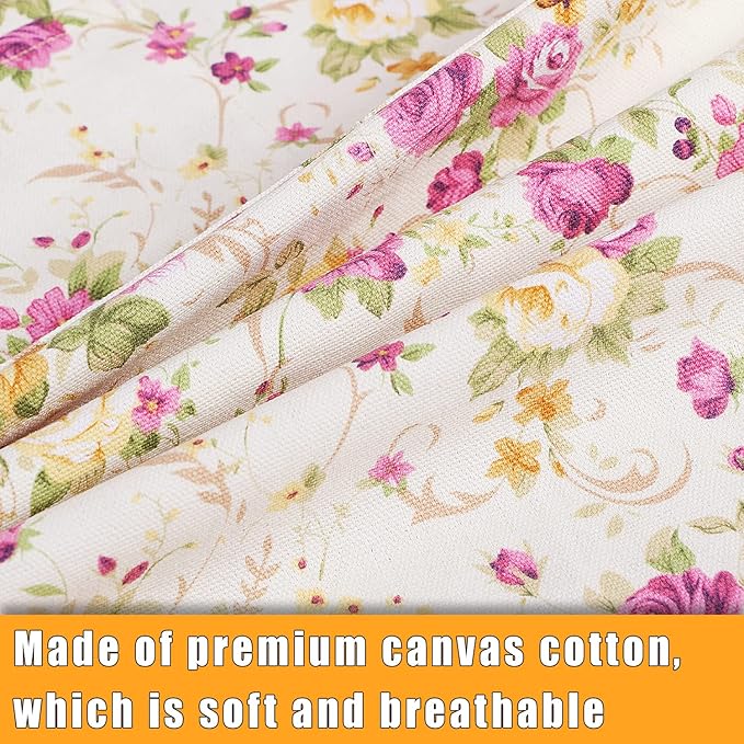 Sanlykate Extra Large Canvas Cotton Apron for Men & Women, Plus Size Durable Aprons with 2 Pockets, Adjustable Bib Machine Washable Oversized Aprons for Baking, Cooking, Painting - Pink Rose