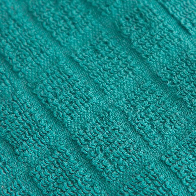 Ritz Premium Kitchen Towel and Dish Cloth Value Set: Highly Absorbent, Super Soft, Long-Lasting, 100% Cotton Checked and Solid Hand Towels, Tea Towels, Bar Towels - 6 Pack, Teal