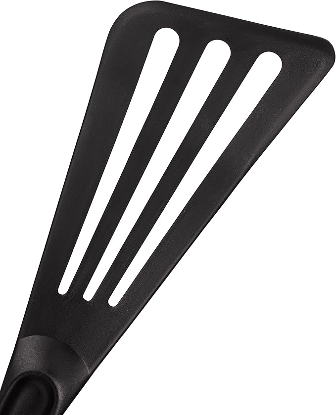 Matfer Bourgeat Exoglass® High Temperature Slotted Pelton Spatula/Turner, Black