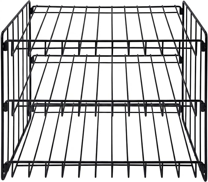 Kitchen Details 3 Tier Can Storage Organizer Rack in Black