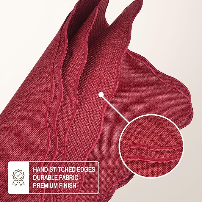 AHHFSMEI Faux Linen Placemats Set of 6 Heat Resistant Non-Slip Stain Proof Table Mats for Kitchen Dining Elegant Decor Place Mats (red)