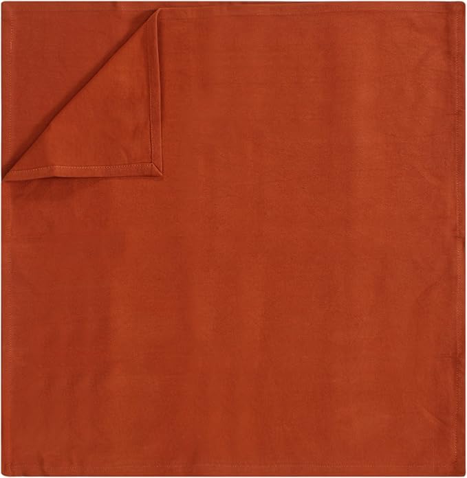 Accent Home 100% Cotton Napkins, Delicate Cloth Napkins for Dinners, Parties and Weddings，18 x 18 Inch Set of 6 - Rust