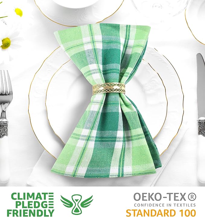 Urban Villa Cloth Napkins Set of 12(20x20) 100% Cotton Napkins Cloth Washable Durable Reusable Absorbent Table Dinner Napkins Cloth Ideal for St Patricks Day Celebrations Weddings Parties- St Patrick
