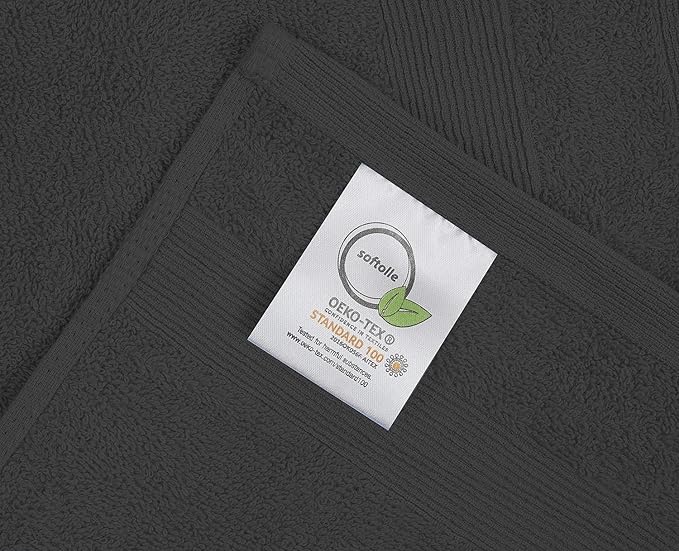Premium Hand Towels Pack of 6 (16" x 30”) 100% Combed Ring Spun Cotton | Highly Absorbent Hand Towels Set | Ultra Soft for Home, Gym & Spa (Grey)