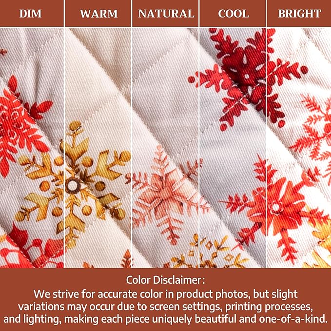 Maison d' Hermine Oven Gloves 100% Cotton Oven Mitt 7" x 13" with Loop Heat Resistant BBQ Cooking Gloves for Thanksgiving Christmas Decorations Baking Handling Hot Pans (Pack of 1, Crystal Star)