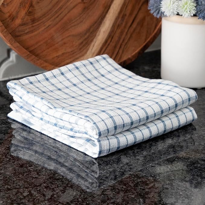 Ritz Wonder Towels, 30" x 20", 100% Cotton Kitchen Towels, Highly Absorbent, Large Size, Finely Woven, Lint Free, Streak Free Cleaning, Easy Care Towel Set, 2-Pack, Federal Blue