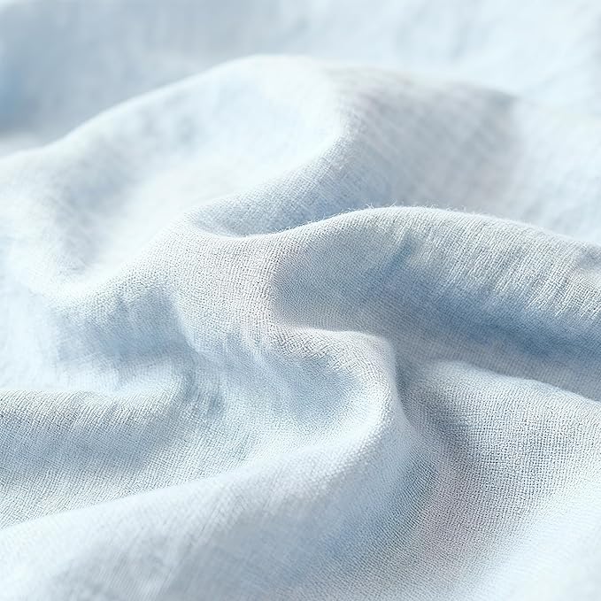 100% Pure Linen Napkins 18 x 18 Inch Baby Blue - Set of 6 Pack Oversized Dinner Table Cloth Napkin, Washable for Home,Kitchen and Everyday Use