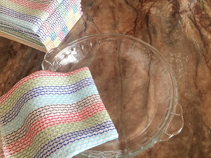 Mia'sDream Cleaning Rags Tidy Cotton Dish Cloths Dish Rags Cleaning Cloth, Absorbent Odor Free Dishcloths Kitchen Dish Towels, 13inch x 13inch 8 Pack Multi Colors