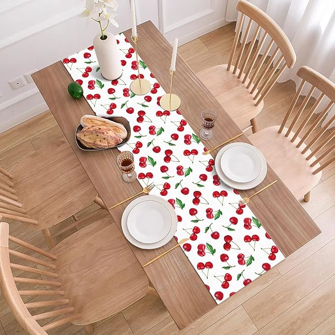 Cherry Table Runner She's The Cherry On Top Party Decorations Dining Room Home Kitchen Table Decor