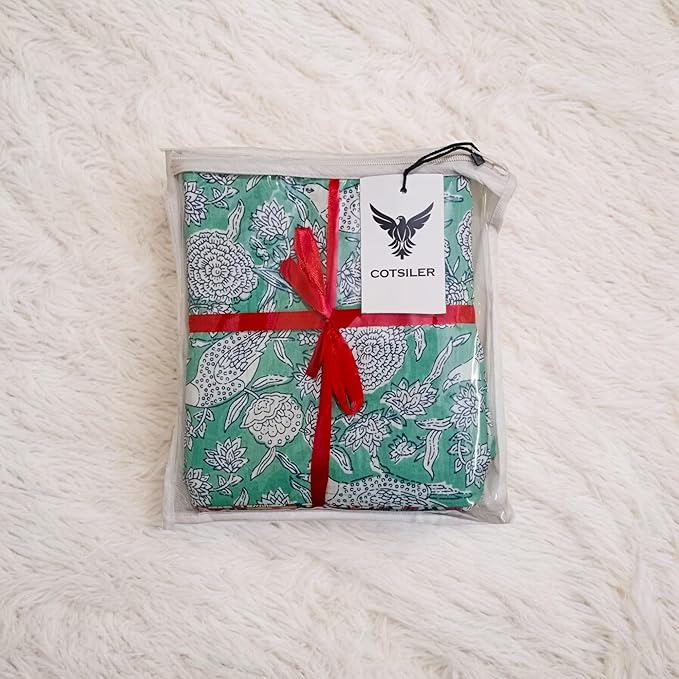 COTSILER Premium Handblock Cotton Napkin Set, Floral Print, Handmade for Dinner, Event, Thanksgiving (Multicolor, 16x16 Inch -Set of 6)