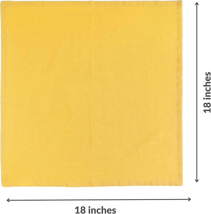 Fingercraft Cloth Napkins Set of 12, Cotton Linen Blend, Premium Quality, Mitered Corners for Every Day Use Christmas Napkins Cloth, Pre Shrunk and Good Absorbency 18x18 inch Gold Easter Color