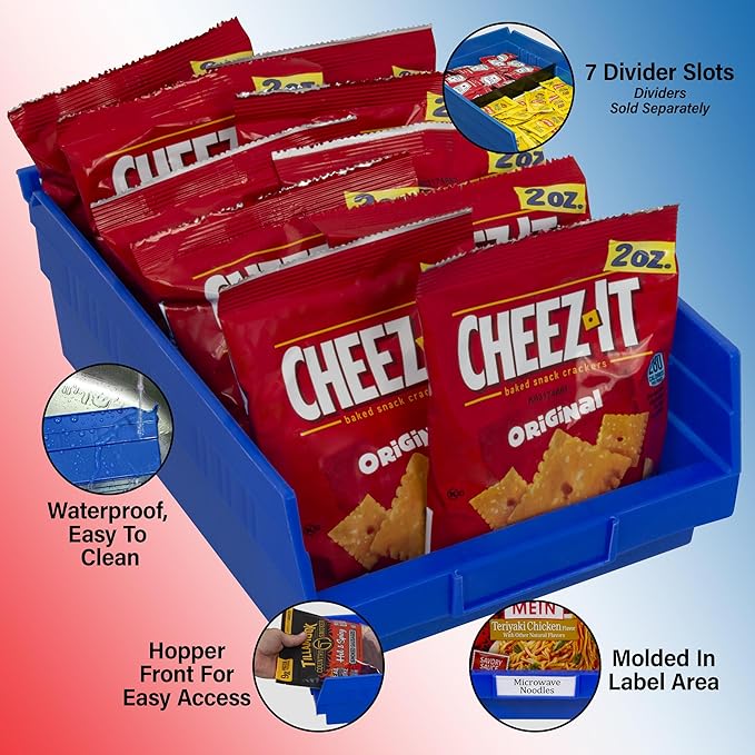 Akro-Mils 30150 Plastic Shelf Bins, Heavy Duty Storage Bins for Garage, Closet, and Drawer Organization, 12" x 8" x 4", Red, 12-Pack