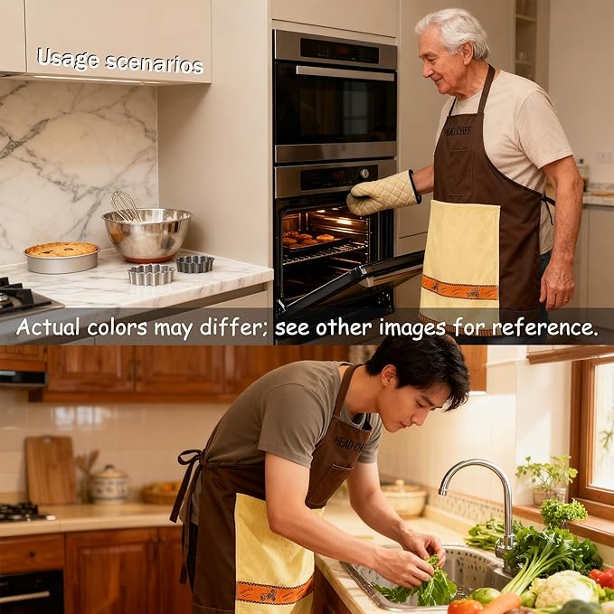 Head Chef Prank Apron with Pocket, Funny Hidden Surprise, Novelty Cooking Gag Gift for Men