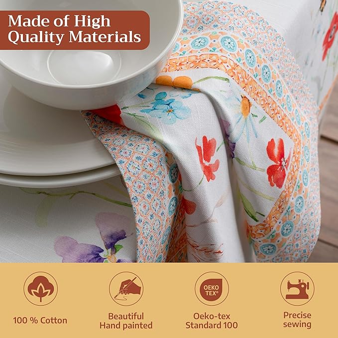 Maison d' Hermine Cloth Napkins Set of 4 100% Cotton Everyday Reusable Square Napkins Cloth Washable Dinner Party Wedding Restaurant Gifts for Mothers Day Spring/Summer(Summer Whisper, 20" x 20")