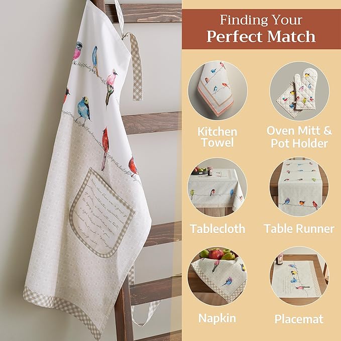 Maison d' Hermine 100% Cotton Apron for women with Pocket Kitchen Chef Apron for Men Cooking Mothers Day Gifts