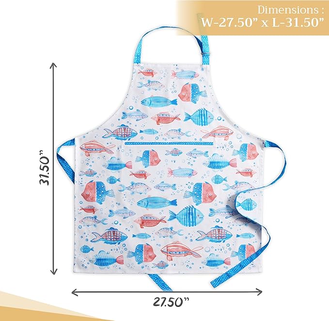 Maison d' Hermine 100% Cotton Apron for women with Pocket Kitchen Chef Apron for Men Cooking Mothers Day Gifts