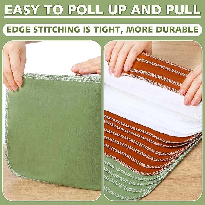 36 Pack Reusable Cleaning Cloths Washable Cotton Kitchen Dish Towels for Home Party Supplies Bulk, 9.84x11.81in (Earth Tone)