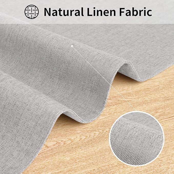 Cloth Placemats, Set of 6 Heat-Resistant Cotton Linen Blend Double Layered Machine Washable Place Mats, Wrinkle Free Thick Fabric Dining Table Mats for Indoors & Outdoors (Light Grey, 6)