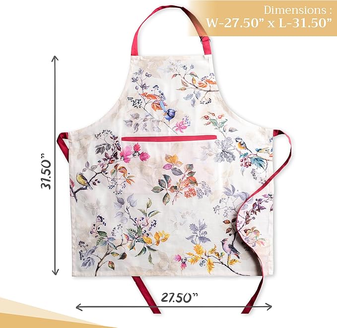 Maison d' Hermine 100% Cotton Apron for women with Pocket Kitchen Chef Apron for Men Cooking Mothers Day Gifts
